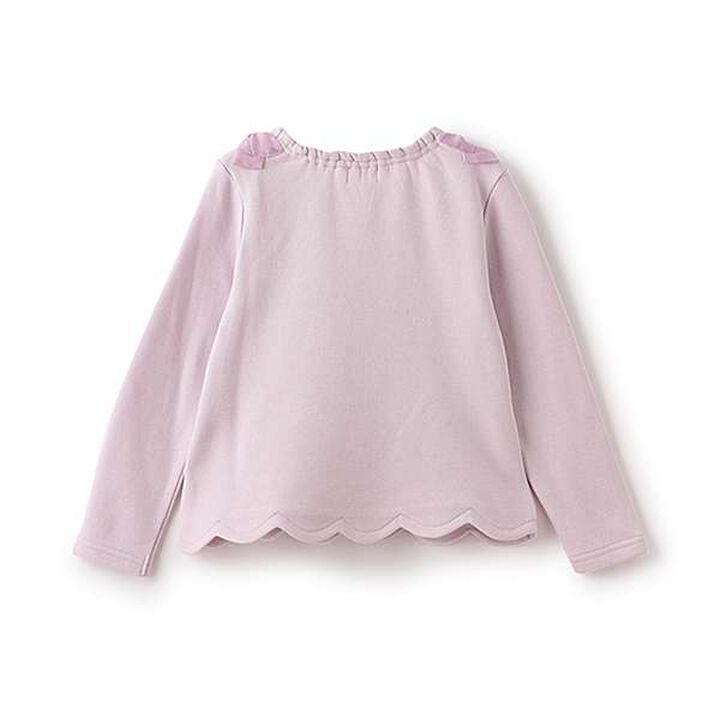 Embroidered Scalloped Hem Sweater,Light pink, medium image number 1