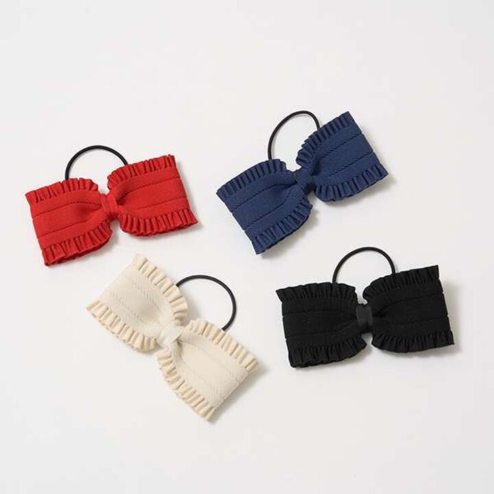 Frill Ribbon Hair Tie,Red, medium image number 1