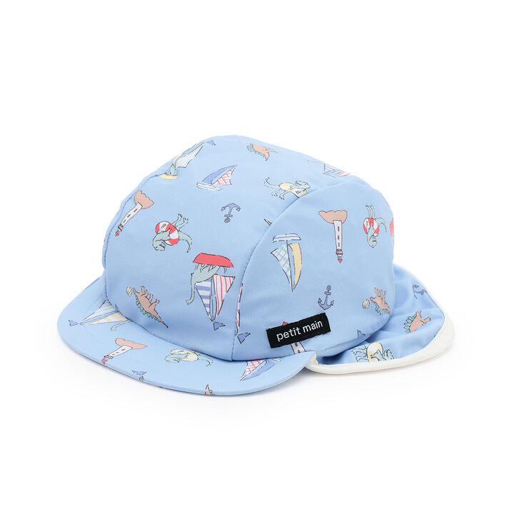 [SWIM] All-Over Pattern Sun Protection Swim Cap,Turquoise, medium image number 0