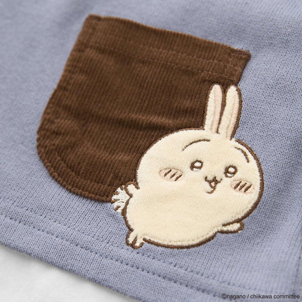 [Anime Chiikawa] Star Logo Appliqu&eacute; Pocket T-Shirt,Light blue, large image number 12