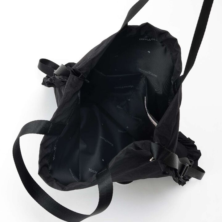 A4-Compatible Water-Repellent Sparkling Logo Knapsack,Black, medium image number 7