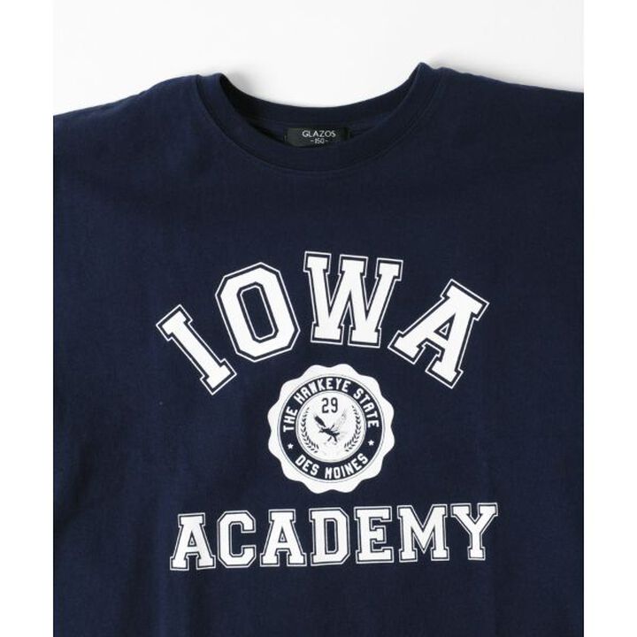 [Adult Size Available] Jersey USA Cotton Drop Shoulder College Logo Short Sleeve T-Shirt,Brown, medium image number 9