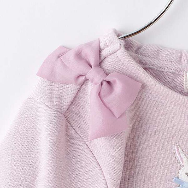 Embroidered Scalloped Hem Sweater,Light pink, medium image number 3