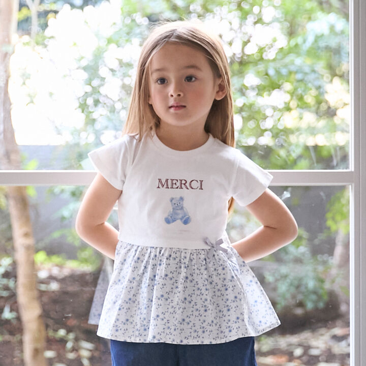 [Parent-Child Matching] [Cool Touch] 15th MERCI Short-Sleeve T-Shirt,Pearl white, medium image number 8