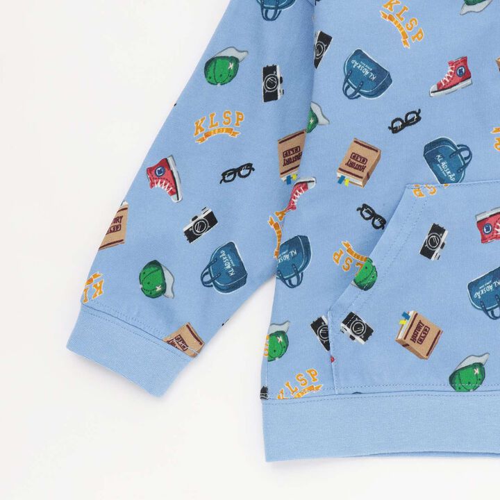 All-Over Pattern Hooded Removable Long-Sleeve Parka,Beige, medium image number 4