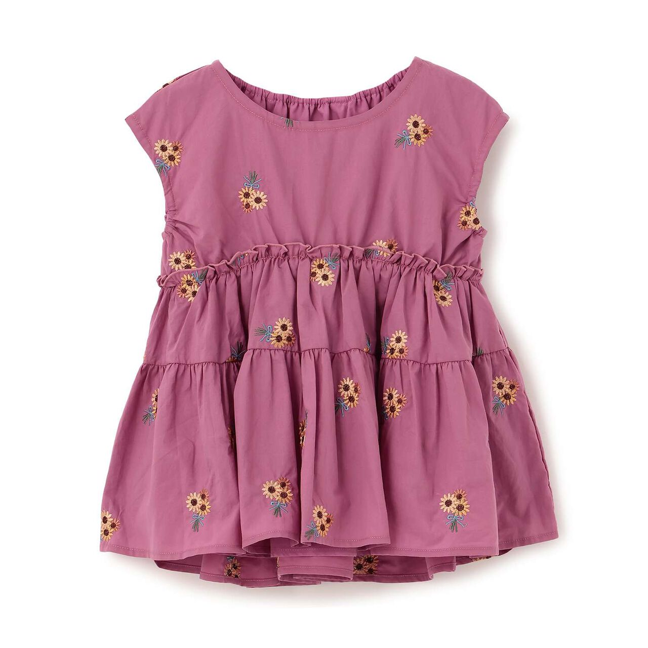 [100% Cotton] Sunflower Embroidered Tunic,Ivory, large image number 15