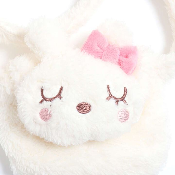KP Deco Shaggy Fleece Small Shoulder Bag with Ears (Free),Off white, medium image number 2