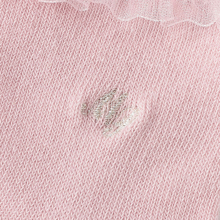 Frill Logo Embroidery Socks,White, medium image number 2