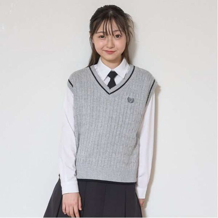 Washable Knit Graduation Vest,Light gray, medium image number 0