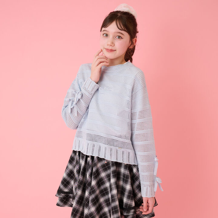 Lame Knitwear & Short Sleeve T-Shirt Set,, medium