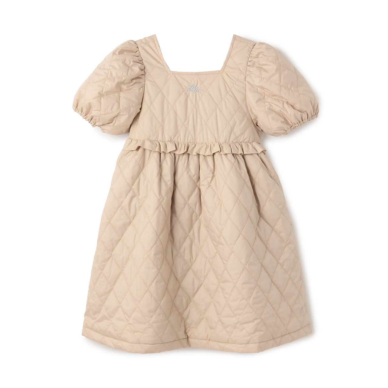 Quilted Puff One-Piece Dress,Pink, large image number 4