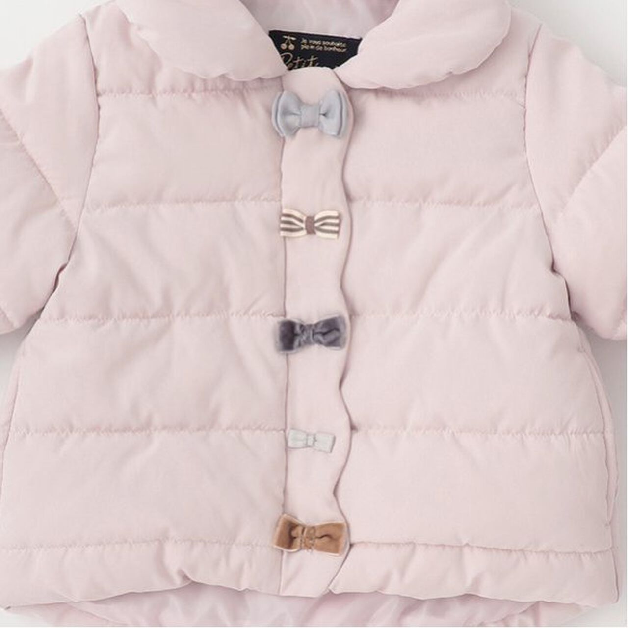 Padded Ribbon Jacket,Navy, large image number 3