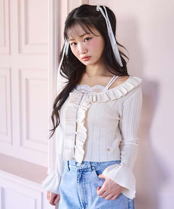 Many Frill Lace Cardigan,, medium