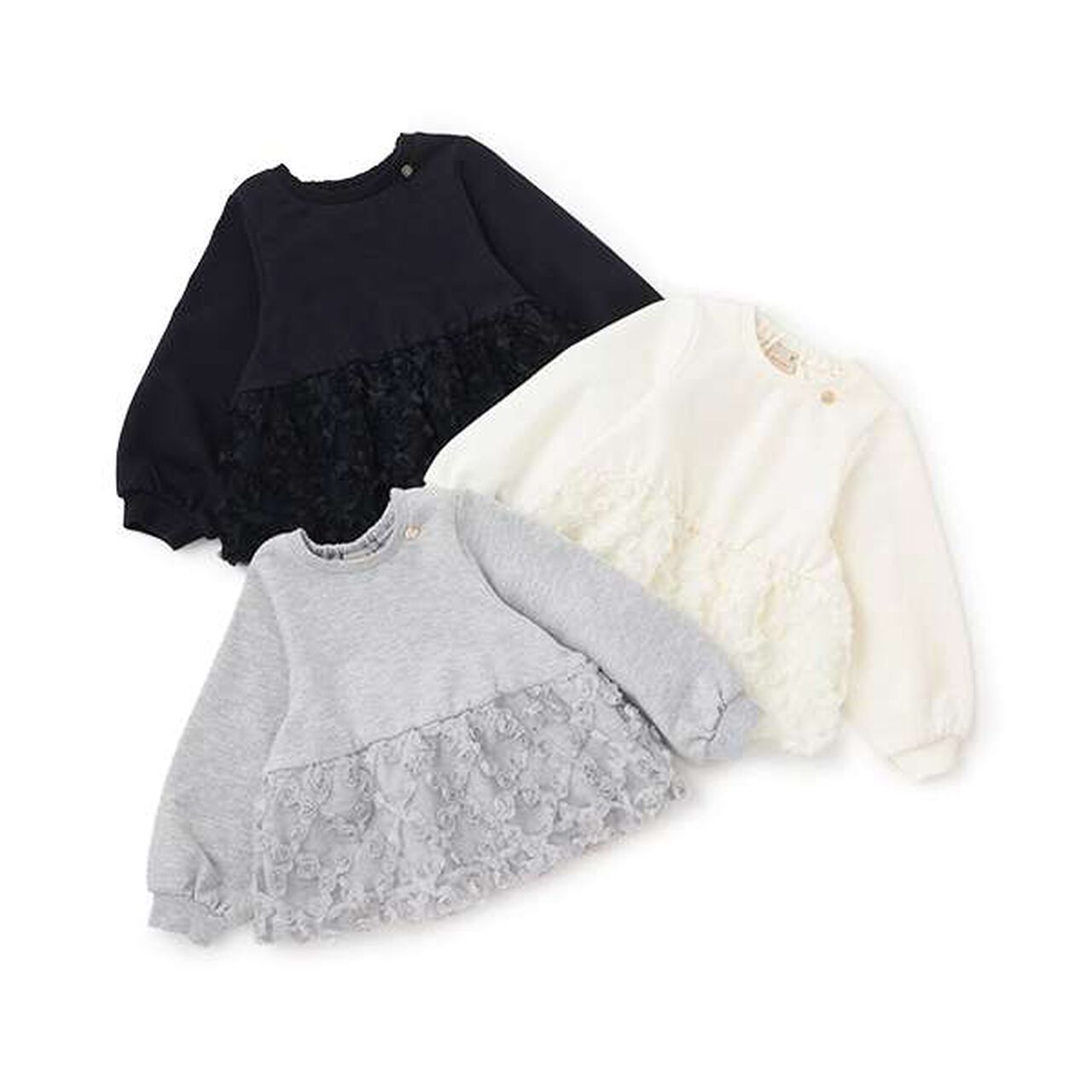 [Link] Jacquard Peplum Sweatshirt (Kids),Navy, large image number 3