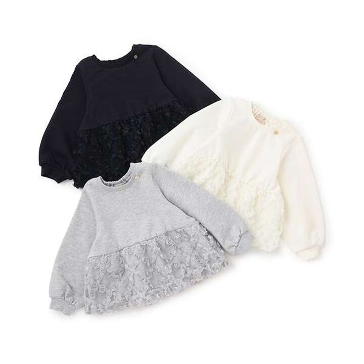 [Link] Jacquard Peplum Sweatshirt (Kids),Navy, medium image number 3