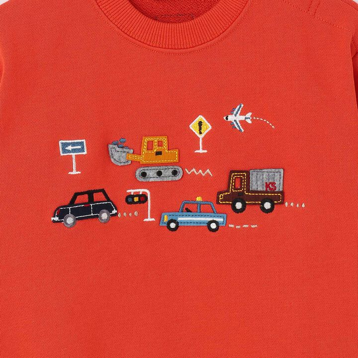 [Restock] Vehicle Appliqué Sweatshirt,Brick, medium image number 3