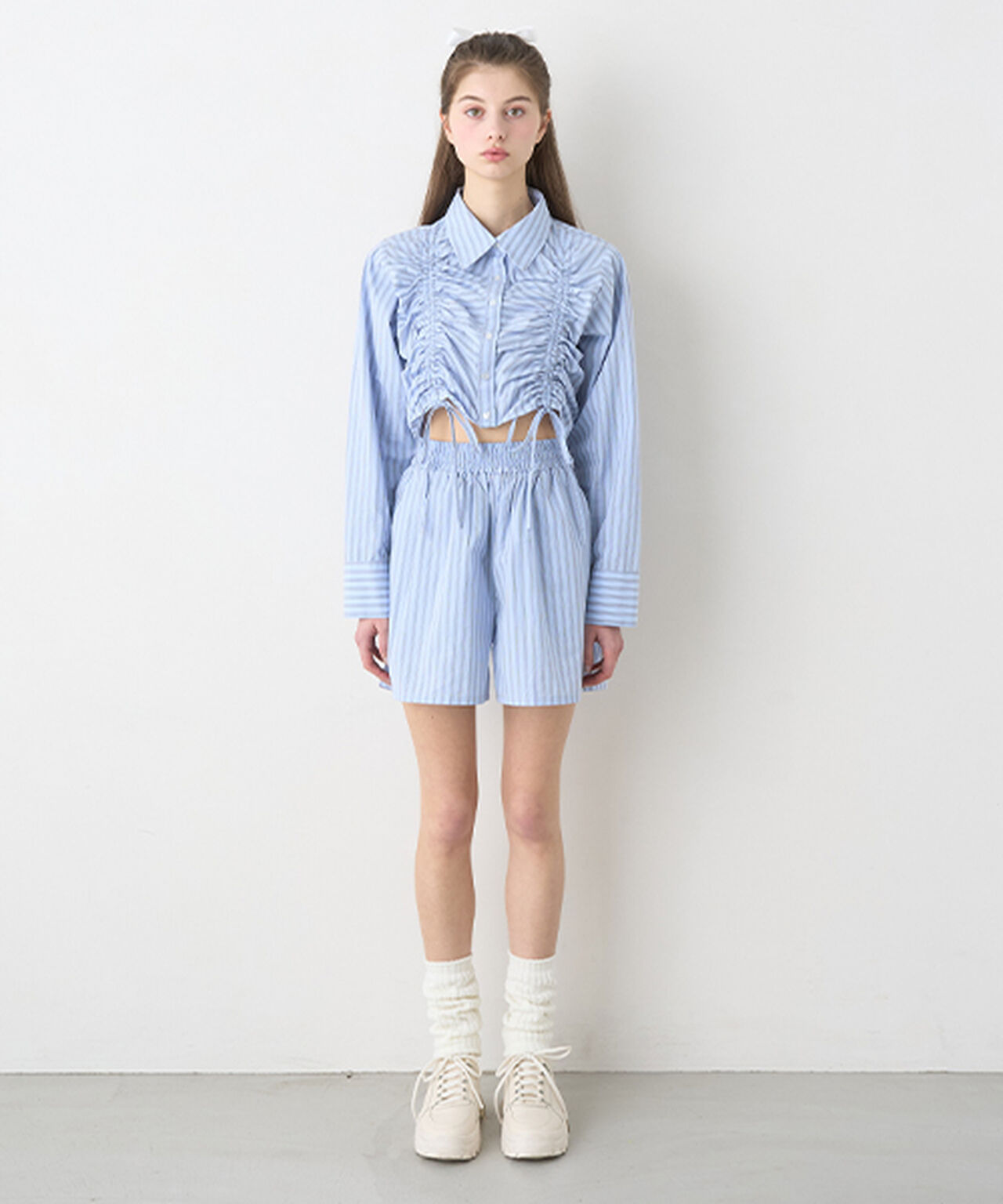 Stripe Shorts,Beige, large image number 1