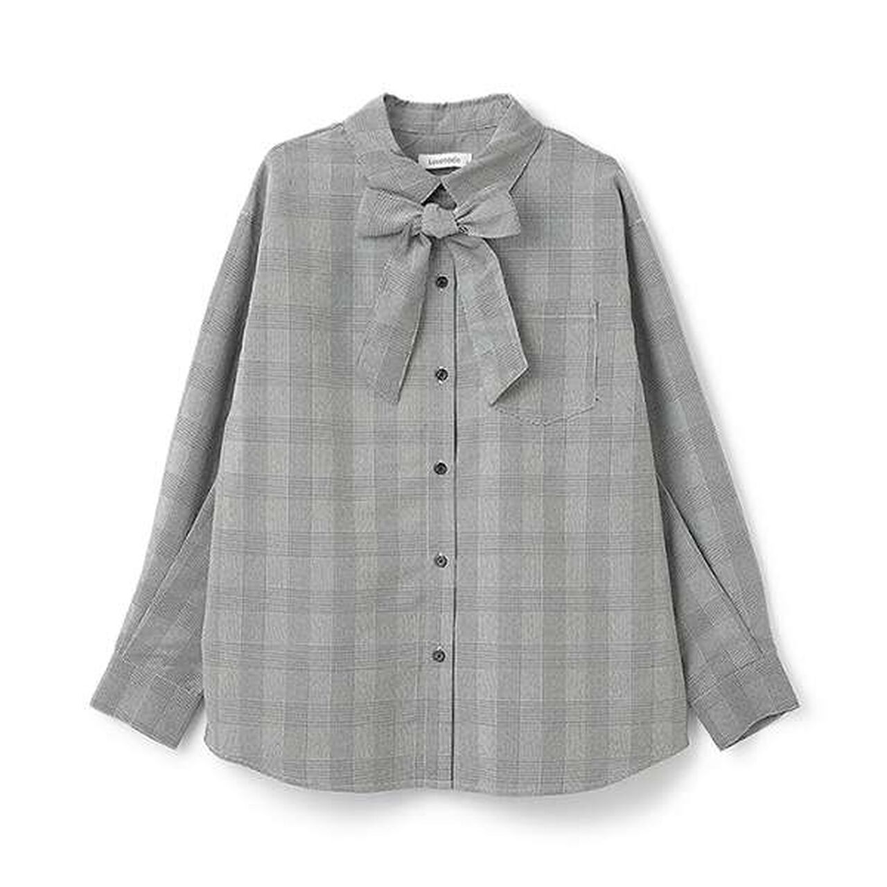 Bow Tie Blouse,Gray, large image number 5