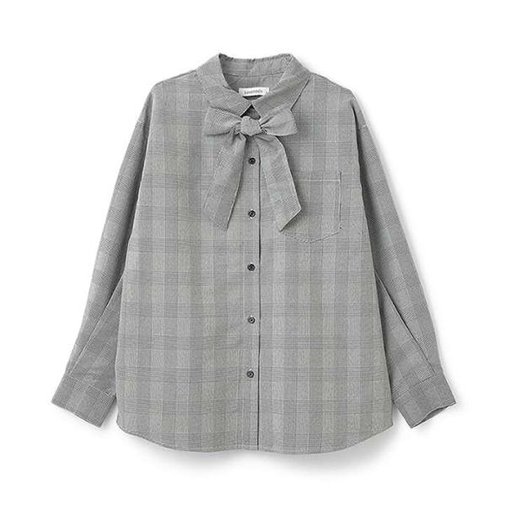 Bow Tie Blouse,Gray, medium image number 5