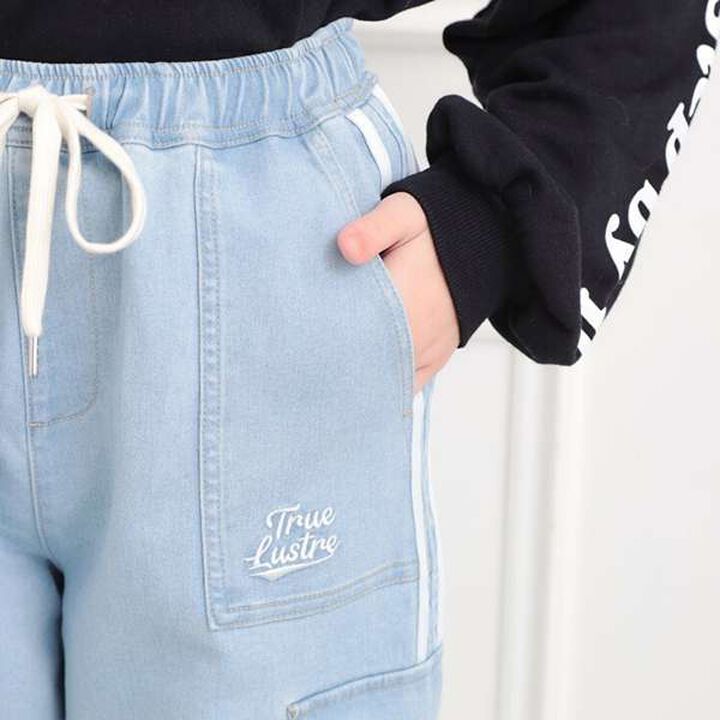 Line Denim Cargo Pants,Light blue, medium image number 5