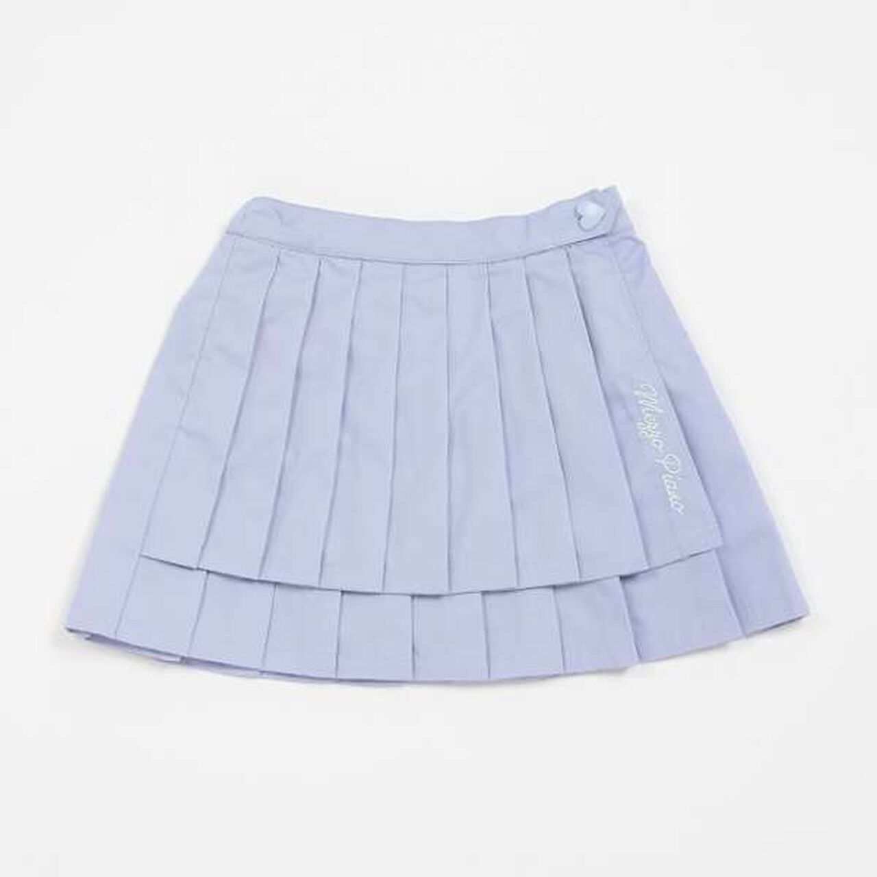 2-Tier Pleated Wrap Skirt Shorts,Blue, large image number 4