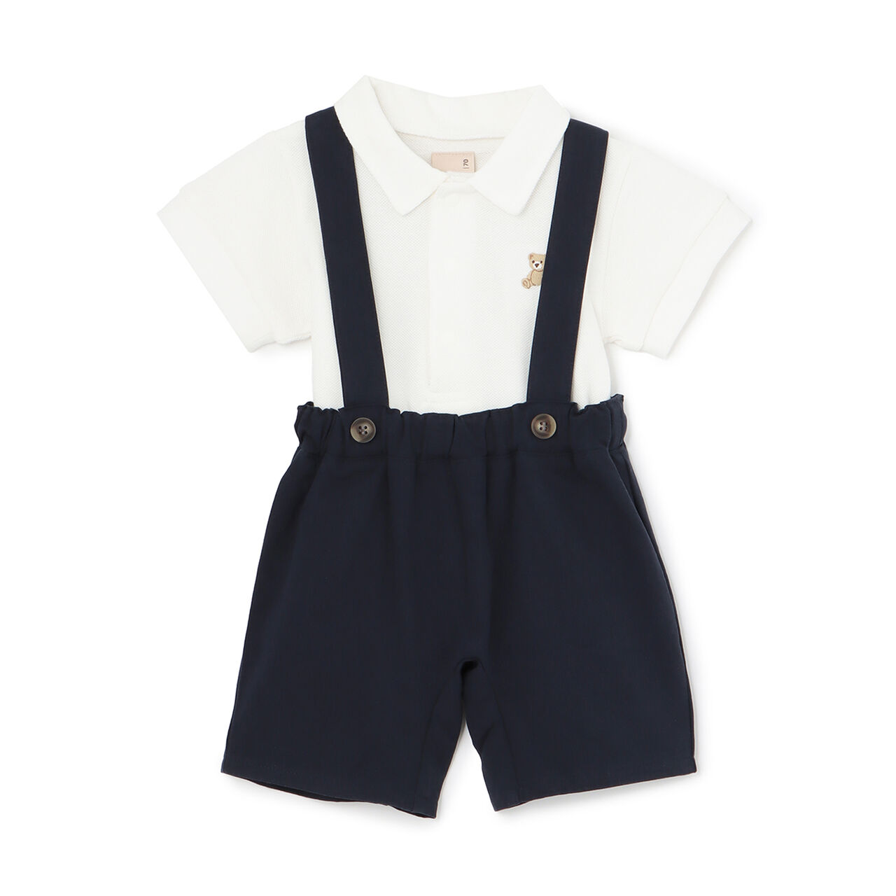 Polo Shirt + Pants Set with Suspenders,Light blue, large image number 2