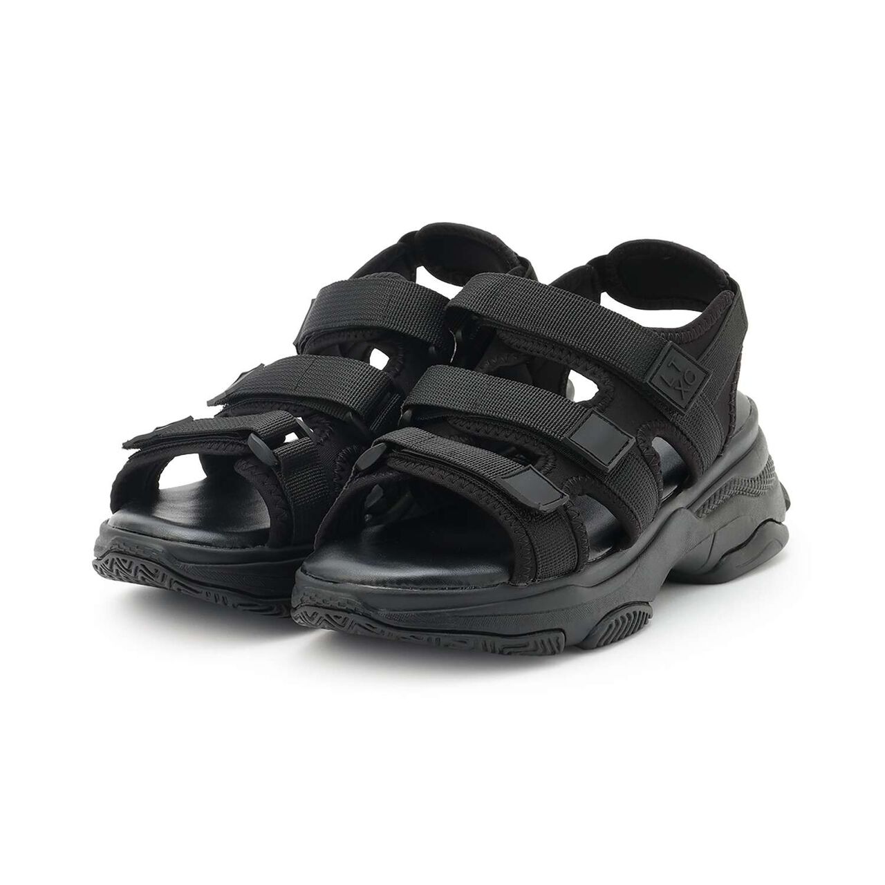 [LTXC] Three-Strap Belt Sandals,Black, large image number 0