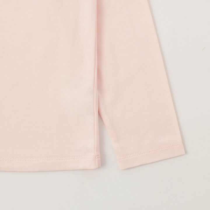 Frilled Collar Long-Sleeve T-Shirt,Light pink, medium image number 5