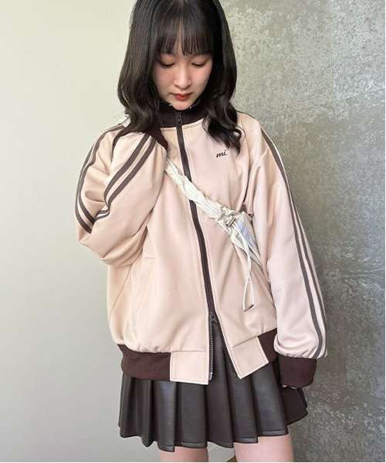 Faux Leather Pleated Skirt,Ivory, large image number 4