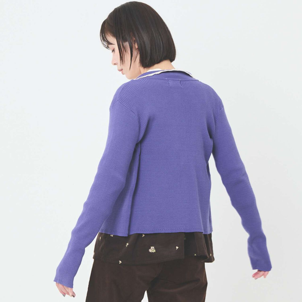 [Parent-Child Matching] Collar Knit Cardigan,Blue, large image number 1