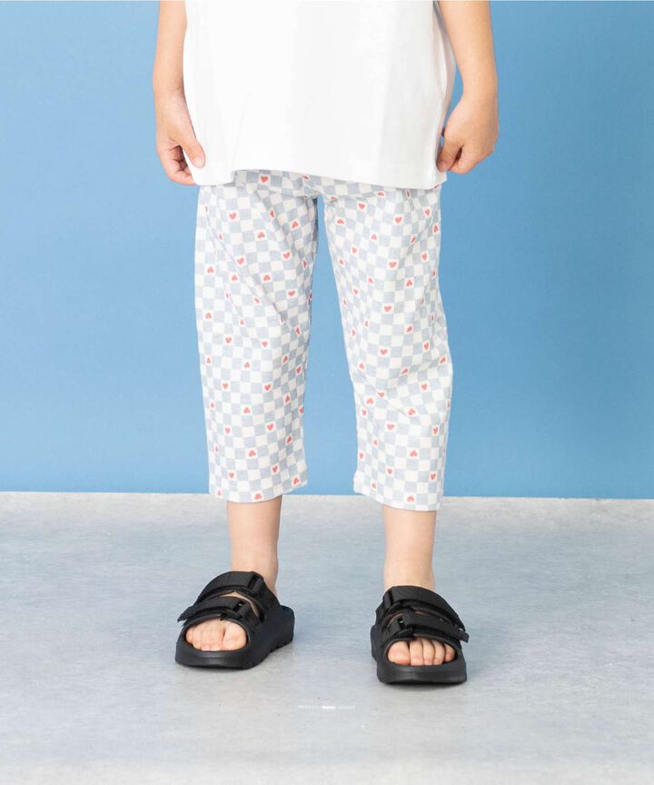 [365D] Anti-Stain Jersey Knit Patterned 6/10 Leggings,Light blue, medium image number 5