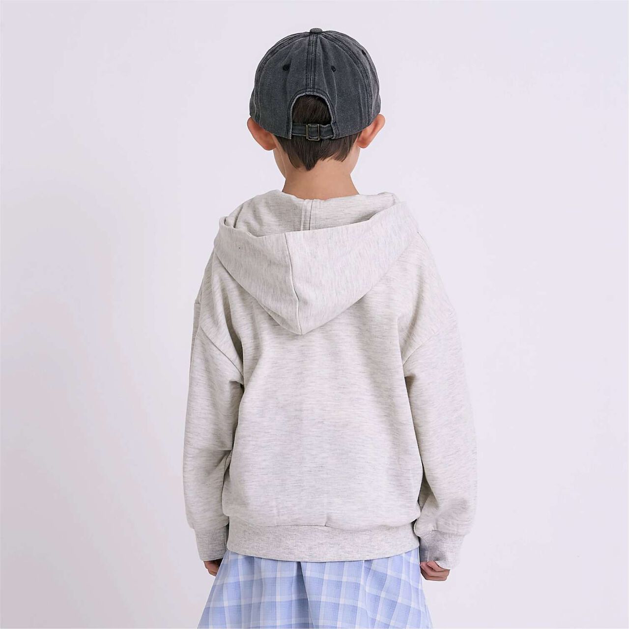 Quick-Dry Logo Zip Parka [Sarasara Plus],Top gray, large image number 3