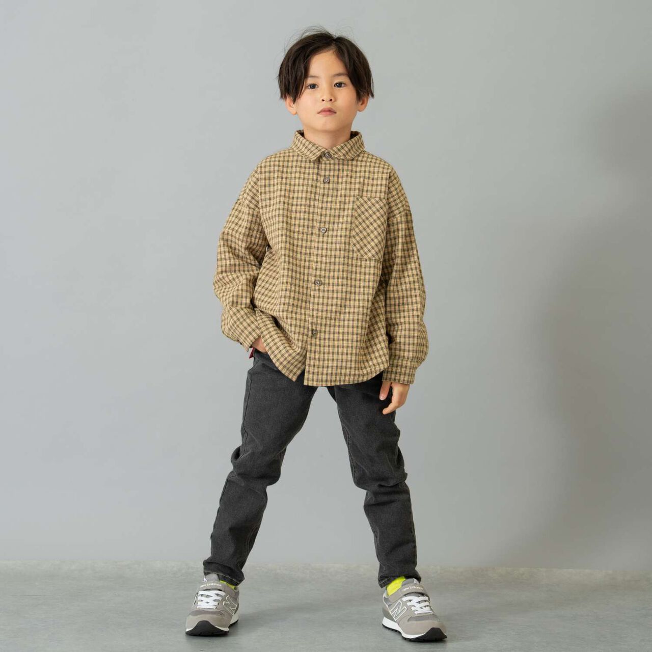 Denim Slim Straight Pants,Gray, large image number 7