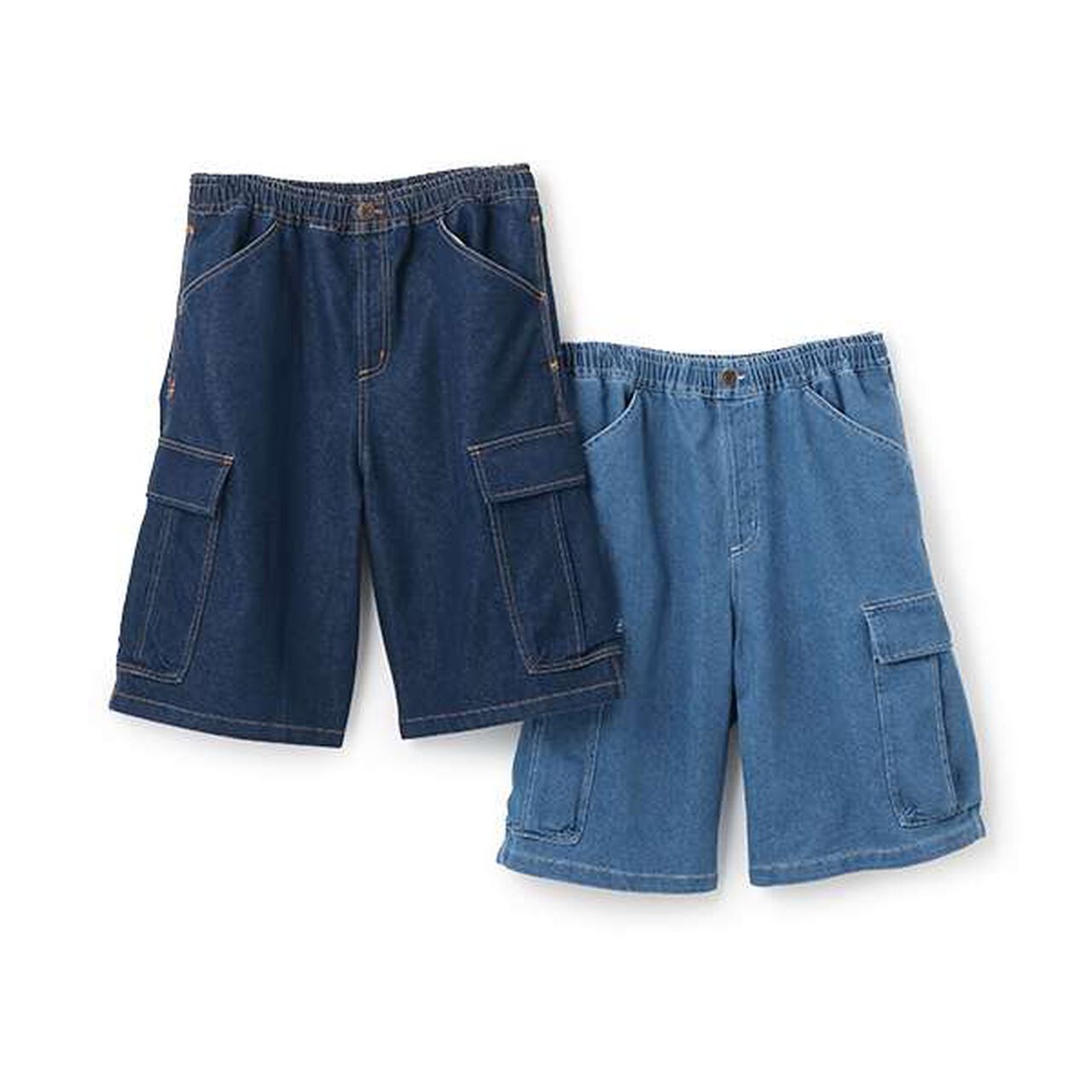 Cool Sensation Denim Half Cargo Pants,Deep blue, large image number 10