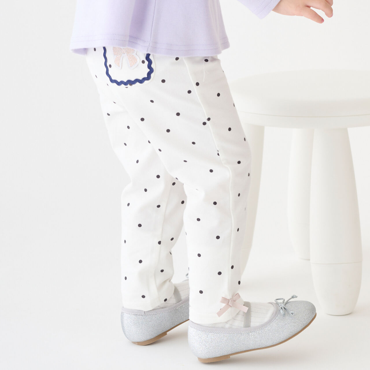 [Affordable] GIRLS 10-length Leggings,Off white, large image number 5