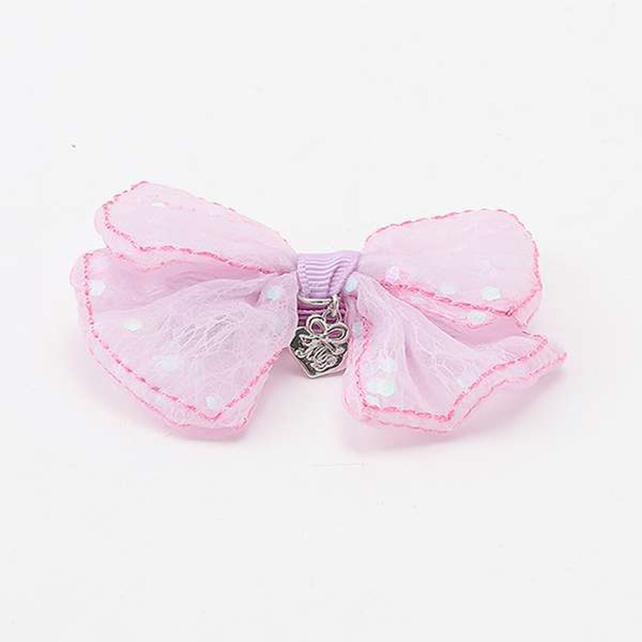 Sparkling Ribbon Hair Clip,Sax blue, large image number 2