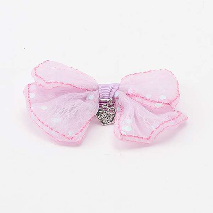 Sparkling Ribbon Hair Clip,Sax blue, medium image number 2