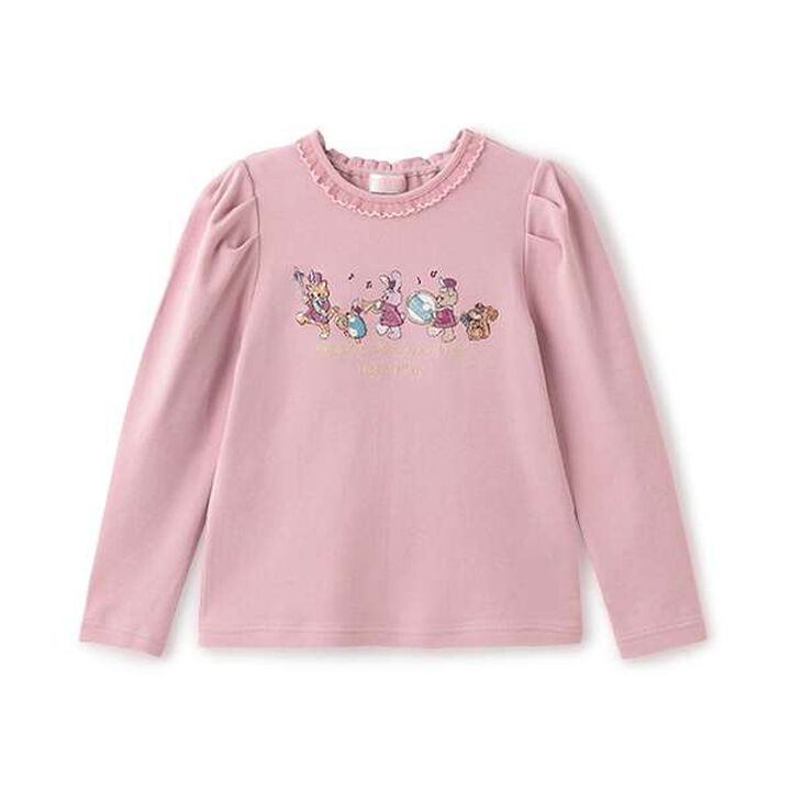 Drum Corps Appliqu&eacute; Long-Sleeve T-Shirt,Pink, medium image number 0