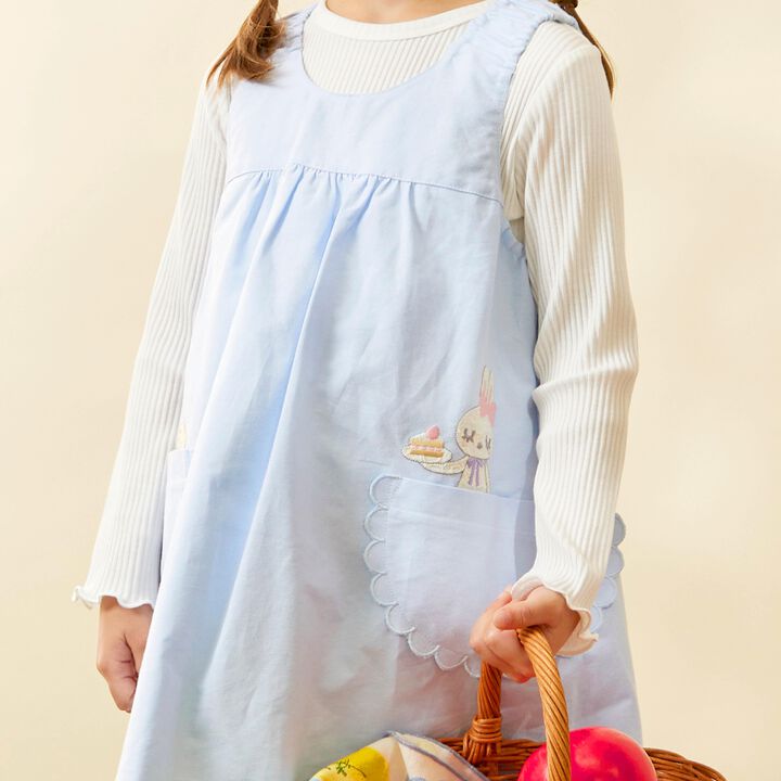 All-Over Pattern Lawn &times; Chambray Reversible Jumper Skirt,Blue, medium image number 29