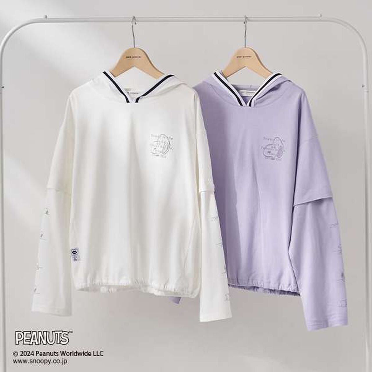 [PEANUTS] [Cool to the Touch] 2WAY Hooded Parka,Lavender, large image number 2