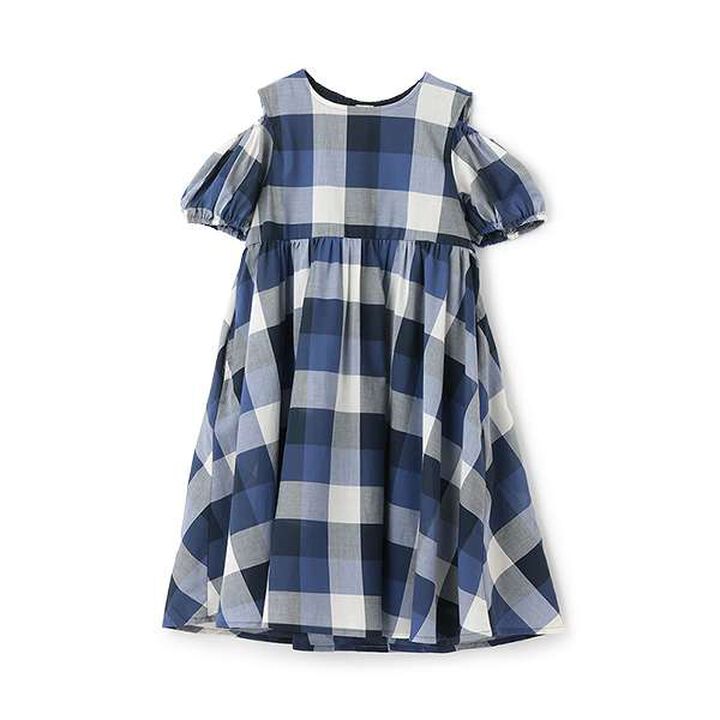 [Link] Off-Shoulder Check One-Piece Dress,Red, medium image number 11