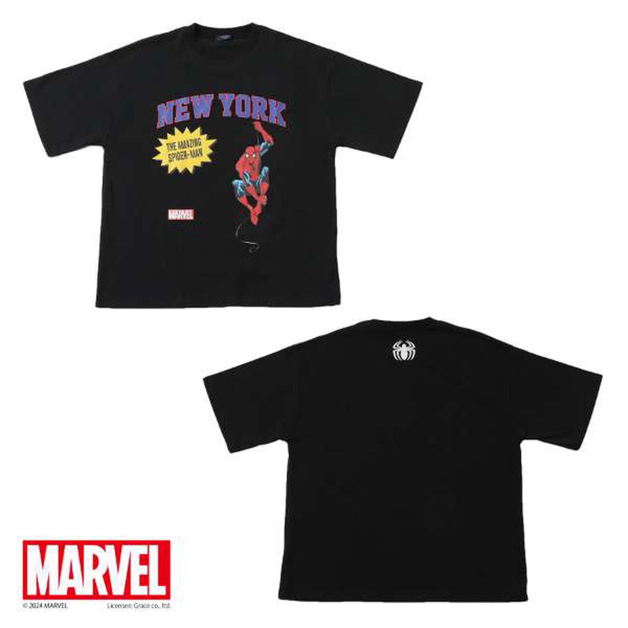 [Adult Size Available] [MARVEL] Spider-Man College Logo Big T-Shirt,White, large image number 13
