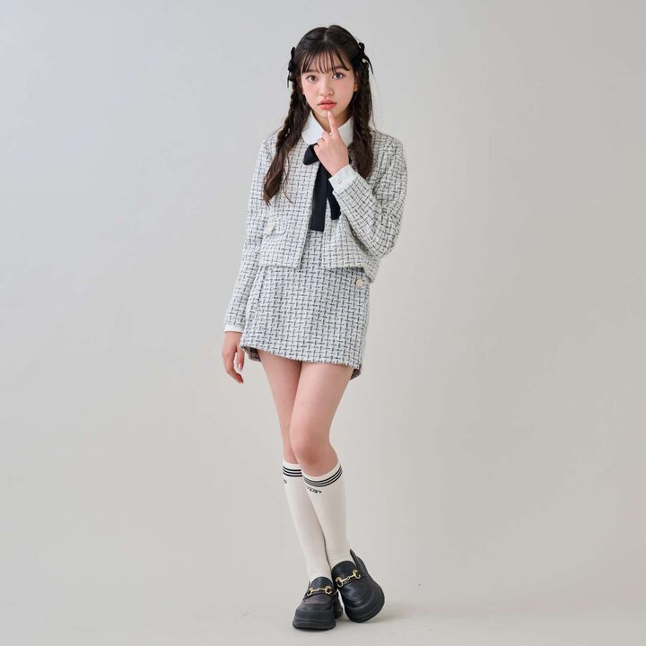 [Graduation Attire] Lame Tweed Outfit Set,Black, medium image number 2