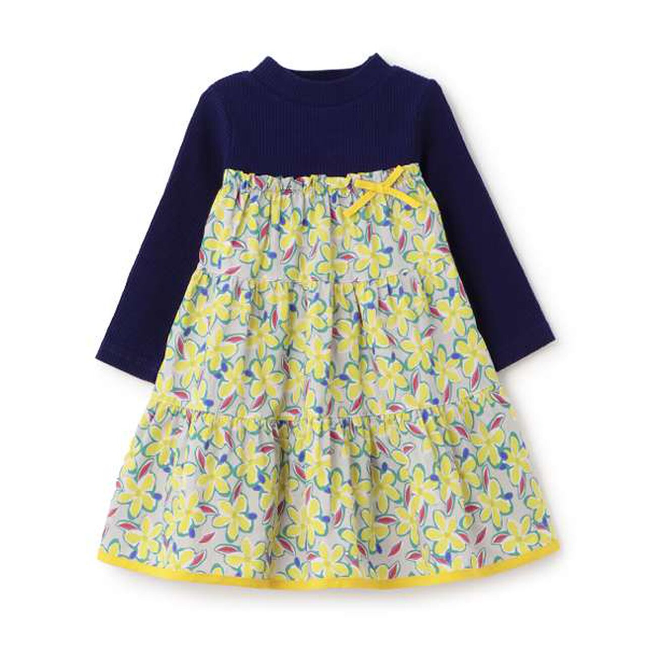 Floral Print One-Piece Dress,Navy, large image number 0