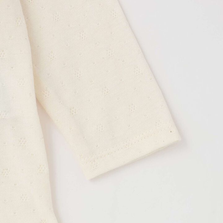 Organic Collar Bodysuit [Made in Japan],Pearl white, medium image number 3