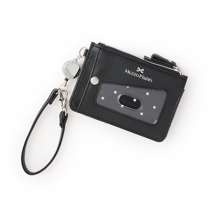 Ribbon &times; Sparkling Rhinestone Card Holder,Black, medium image number 2