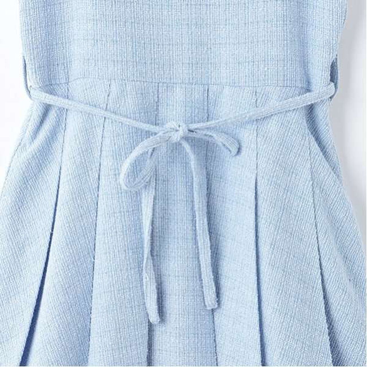 Belted Camisole One-Piece Dress,Sax blue, large image number 9