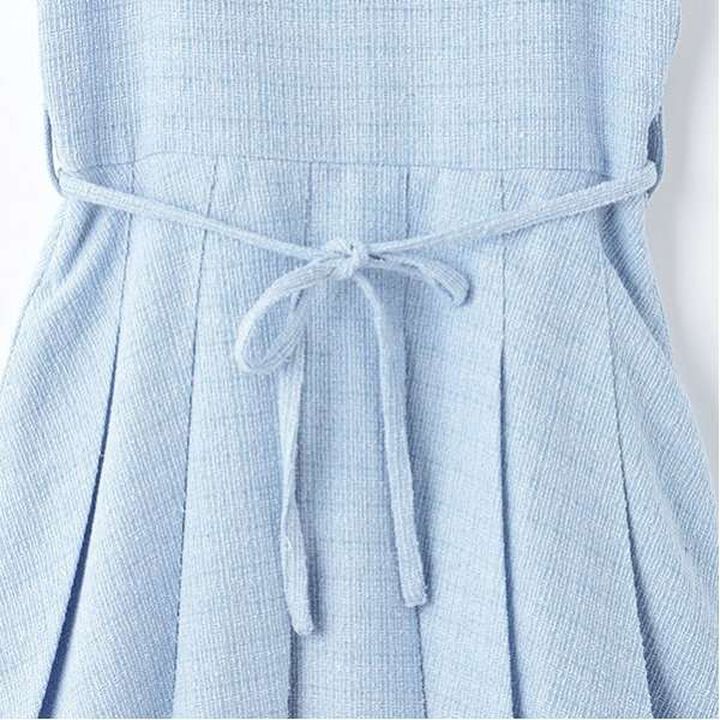 Belted Camisole One-Piece Dress,Sax blue, medium image number 9