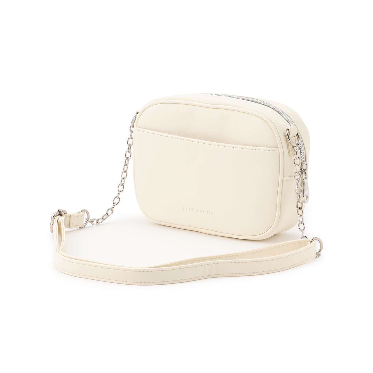 Quilted Motif Mini Shoulder Bag,Off white, large image number 1