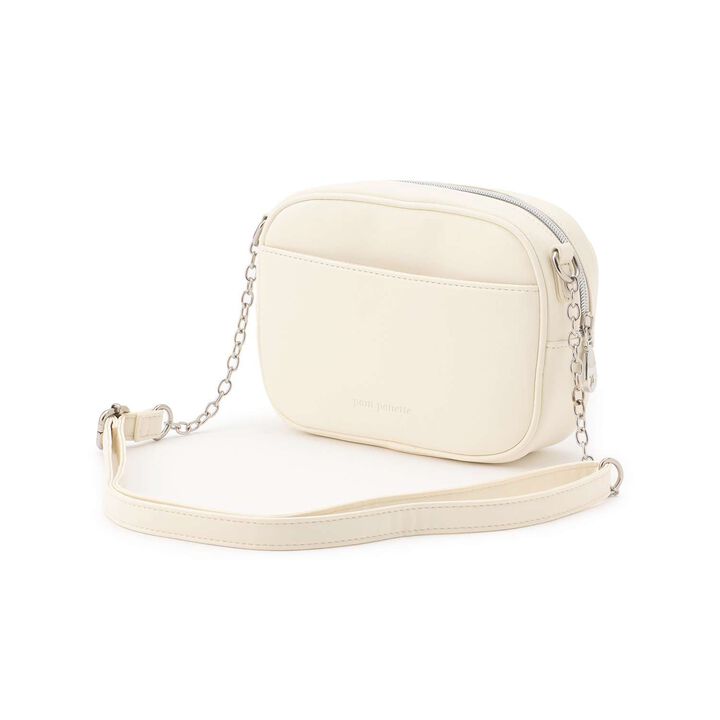 Quilted Motif Mini Shoulder Bag,Off white, medium image number 1